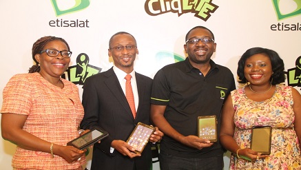 (L-R): President, Consumer Advocacy Foundation of Nigeria (CAFON), Ms. Sola Salako; Member, Board of Directors, Etisalat Nigeria, Mr. Junaid Dikko; Director, Consumer Segment, Etisalat Nigeria, Mr. Oluwole Rawa and Chief Executive Officer, Rise Networks, Ms. Toyosi Akerele, at the launch of Etisalat Cliqlite, an e-learning product for children, held at Oriental hotel, Lagos